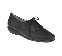 Natural Feet Damen Schnürer Larissa aus echtem Hirschleder in Weite H, geeignet bei Hallux Valgus, weiche Bequemschuhe mit herausnehmbaren Einlegesohlen, Wechselfußbett 39 schwarz