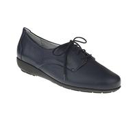 Natural Feet Damen Schnürer Larissa aus echtem Hirschleder in Weite H, geeignet bei Hallux Valgus, weiche Bequemschuhe mit herausnehmbaren Einlegesohlen, Wechselfußbett 41 blau