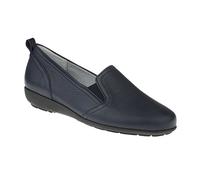 Natural Feet Damen Slipper Clara aus echtem Hirschleder in Weite H, geeignet bei Hallux Valgus, weiche Schuhe mit Einlegesohlen 43 blau