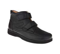 Natural Feet Herren Stiefel mit Wechselfußbett und Klettverschluss, Trondheim XL, Weite L, weiche und bequeme Herrenschuhe, Gesundheitsschuhe für Herren, Orthopädie Hallux Valgus geeignet 10½ schwarz