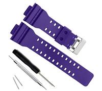 Natural Resin Replacement Watch Band Strap for Casio Mens G-Shock G-8900/GLS-8900/GR-8900/GW-8900/GD-100/GD-110/GD-120/GA-110/100/120/200/150/GLS-100/GA-300 (Purple)