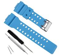 Natural Resin Replacement Watch Band Strap for Casio Mens G-Shock GD120/GA-100/GA-110/GA-100C (Light Blue)