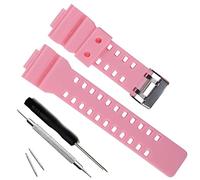 Natural Resin Replacement Watch Band Strap for Casio Mens G-Shock GD120/GA-100/GA-110/GA-100C (Pink)