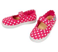 Natural World Kinder Schuhe Ballerinas mit Klettverschluss fuchsie-pünktchen Gr.27