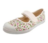 Natural World - Mary Jane - Mädchen Ballerina mit Blumenmotiv - Weiß (Blanco), Gr. 26