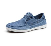 Natural World Eco - 303E Men's Trainers - Organic Cotton Boat Shoes- 100% EcoFriendly - Light Blue Color