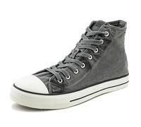 natural world Vegane Men Classic Hi-Basket-Sneaker aus Bio-Baumwolle Washed black (schwarz) 38