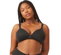 Naturana® BH Damen ohne Bügel [Cup A-D] I 100% Gepolsterte Träger I BH ohne Bügel mit nahtlosen Cups I Damen BH mit Unterbrustband 75 Schwarz D