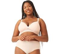 Naturana® Moderner Spitzen-BH ohne Bügel [Cup A-D]: BH Soft Cup mit edler Vollspitze I BH mit Spitze I extraweiche Trägergummis I Unterwäsche Frauen I Spitzen BH 75 Strawberry Milk D