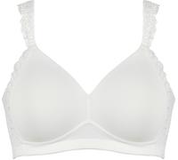 Bügelloser BH NATURANA "The Friday", Damen, Gr. 95, Cup D, beige (ecru), Obermaterial: 87% Polyamid, 13% Elasthan, unifarben, bequem, BHs, vorgeformte Cups, breite Träger, ohne Bügel, mit Spitze, bequ