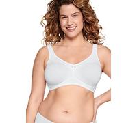 Naturana® Soft-BH ohne Bügel mit Schale [A-E] Baumwolle Vorgeformt | T-Shirt BH mit Spitze - 90 Weiss B