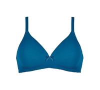 Naturana® Soft-BH ohne Bügel mit Schale [Cup A-D] Optimaler Sitz & maximaler Halt Dank Schnittführung & Breiten Trägern I 90 Mykonos Blue A
