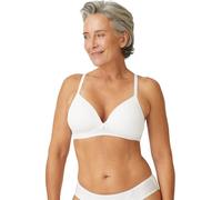 Naturana® Soft-BH ohne Bügel mit Schale [Cup A-D] Optimaler Sitz & maximaler Halt Dank Schnittführung & Breiten Trägern I T-Shirt BH I BH Damen ohne Bügel I BH bügellos 75 Weiss C