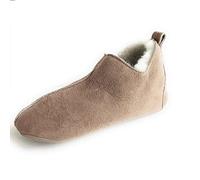 Naturasan Lammfell-Hausschuh für Damen und Herren, warm gefütterte Hüttenschuhe/Mokassin mit weicher Ledersohle, superleicht und bequem, Sondermodell HS-07 (Peanut/White, numeric_47)