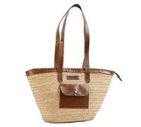 NATUREHOME Exklusive Marken Design Palmblatt Tasche mit hochwertigem Stoff, Seitentasche & Reißverschluß (dunkle Stoffausstattung)