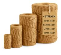 Naturell Schnur aus Jute,verschidene Größen ab 1mm-6mm Große Auswahl 100m-2250m Rolle, Juteschnur zum packen,Geschenke für Handarbeiten,Basteln,Floristik und Dekor.