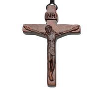 Naturholzanhänger | Holzkruzifix Halskette | Verstellbare Länge Kreuz Halskette | Naturholz Kruzifix Charm Antikstil Charm Holzkruzifix Kette für Damen und Herren, 1, 1 Stück