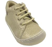 Naturino Barfußschuhe *Amur * Suede Leder Schnürer mit Zipp in Platinum Gold Glitter (EU Schuhgrößensystem, Kleinkind, Numerisch, M, 24)
