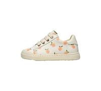 Naturino Eindhoven Zip-Sneakers aus Leder mit Apricot-Print, Creme weiß 32