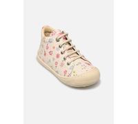 Lauflernschuh NATURINO "COCOON PR. BONNY MILK", Kinder, Gr. 24, sanftes weiß blüten, Glattleder, bedruckt, geblümt, modisch, Schuhe, Babyschuh, Schnürschuh, Barfußschuh mit buntem Print (59544231-24)