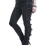naturlik Gothic Leggings Zum Schnüren Für Damen Punk Dark Pants Vintage Schlanke Hose
