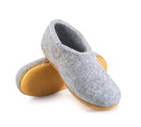 naturling Herren Hausschuhe - bequeme halbhohe Boots mit rutschfeste Kautschuk Sohle (Hellgrau, EU Schuhgrößensystem, Erwachsene, Herren, Numerisch, M, 41)