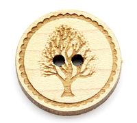 NaturSchatulle Holzknöpfe Gravur Motiv Lebensbaum 12-30mm I 25 Stück Ahorn 2 Loch Knöpfe Holz DIY Basteln Nähen Schmuckherstellung Annähen Rund 30mm