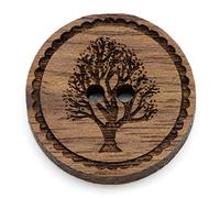 NaturSchatulle Holzknöpfe Gravur Motiv Lebensbaum 12-30mm I 25 Stück Nussbaum 2 Loch Knöpfe Holz DIY Basteln Nähen Schmuckherstellung Annähen Rund 25mm