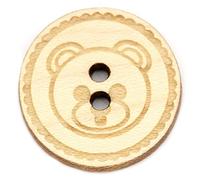 NaturSchatulle Holzknöpfe Gravur Motiv Teddy 12-30mm I 25 Stück Ahorn 2 Loch Knöpfe Holz DIY Basteln Nähen Schmuckherstellung Annähen Rund 25mm
