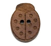 NaturSchatulle Holzknöpfe Motiv Marienkäfer | 5 Stück Nussbaum 2 Loch Knöpfe Holz DIY Basteln Nähen Schmuckherstellung Annähen Kinderknöpfe