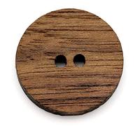 NaturSchatulle Holzknöpfe Natur 12-30mm I 25 Stück Nussbaum 2 Loch Knöpfe Holz DIY Basteln Nähen Schmuckherstellung Annähen Rund 25mm