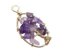 Naturstein-Anhänger Rosenquarze Turmalin-Herz-Baum-Form-Charme für DIY-Schmuckherstellung Armband Halskette Größe 20-40 mm Nice and clever