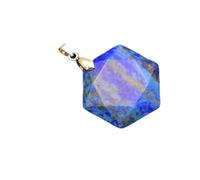 Naturstein-Halsketten-Anhänger Facettierter Sechseckiger Tigerauge-Opal-Rosa-Quarz-Kristall Für Frauen-Mann-Schmuck,Lapislazuli