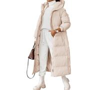 Naturton Damen Wintermantel Warm Parka Mantel Wind und Wasserdicht Steppmantel Jacke Lang Winterjacke mit Kapuze Oversized Damen Mantel Übergangsjacke Outdoor mit Tasche