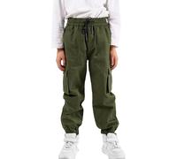 NATUST Jungen Cargohose Kinder Casual Jogginghose Hose mit Elastische Taille ArmeeGrün 150