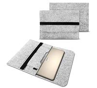 NAUC Sleeve Hülle kompatibel für HP 17 Notebook Tasche Laptop 17,3 Zoll Display Cover Filz Schutzhülle Case, Farbe:Hellgrau