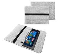 NAUC Tasche Hülle für Case Cover Notebook für Lenovo Miix 510/700 / 720 Filz Sleeve Schutzhülle aus Filz mit Innentaschen und sicheren Verschluss, Farben:Hell Grau