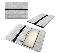 NAUCI Laptop Schutzhülle kompatibel für HP ProBook X360 11 aus Filz mit Innentaschen Sleeve Hülle Tasche Cover 11.6 Zoll Notebook Case Tasche, Farbe:Hell Grau