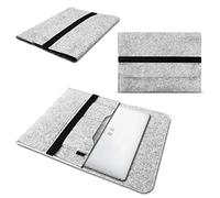 NAUCI Laptop Schutzhülle kompatibel für Trekstor Primebook C11 aus Filz mit Innentaschen Sleeve Hülle Tasche Cover 11.6 Zoll Notebook Case Tasche, Farbe:Hell Grau