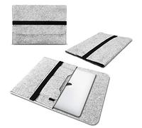 NAUCI Schutzhülle kompatibel für Apple MacBook Pro 16 Tasche aus Filz mit Innentaschen Sleeve Hülle Tasche Cover 16 Zoll Notebook Case, Farbe:Hell Grau