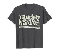 Naughty by Nature Green Matcha Logo T-Shirt, Herren, Anthrazit Meliert, M