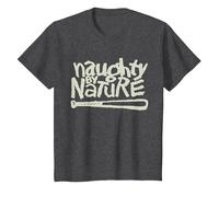 Naughty by Nature Green Matcha Logo T-Shirt, Kinder, Anthrazit Meliert, 104