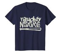 Naughty by Nature Green Matcha Logo T-Shirt, Kinder, Marineblau, 98