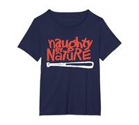 Naughty by Nature Logo in Red T-Shirt, Damen Große Größen, Marineblau, 1X