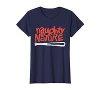 Naughty by Nature Logo in Red T-Shirt, Damen, Marineblau, XXL