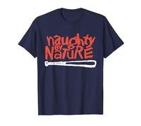 Naughty By Nature Logo in Red T-Shirt, Herren, Marineblau, XL