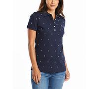 Nautica Damen Anchor, Kurzärmelig, Atmungsaktiv, Stretch-Baumwolle Poloshirt, Navy, Klein