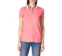 Nautica Damen Stretch-Baumwolle, Klassische Passform, Gestreifter Kragen Poloshirt, Camellia Rose, X-Klein