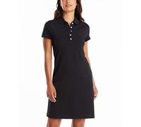 Nautica Damen Einfaches Klassisches Polokleid aus Stretch-Baumwolle mit Kurzen Ärmeln Lässiges Kleid, True Black, X-Klein