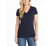 Nautica Damen Easy Comfort V-Neck Supersoft Stretch Cotton Solid T-Shirt, Navy, Klein